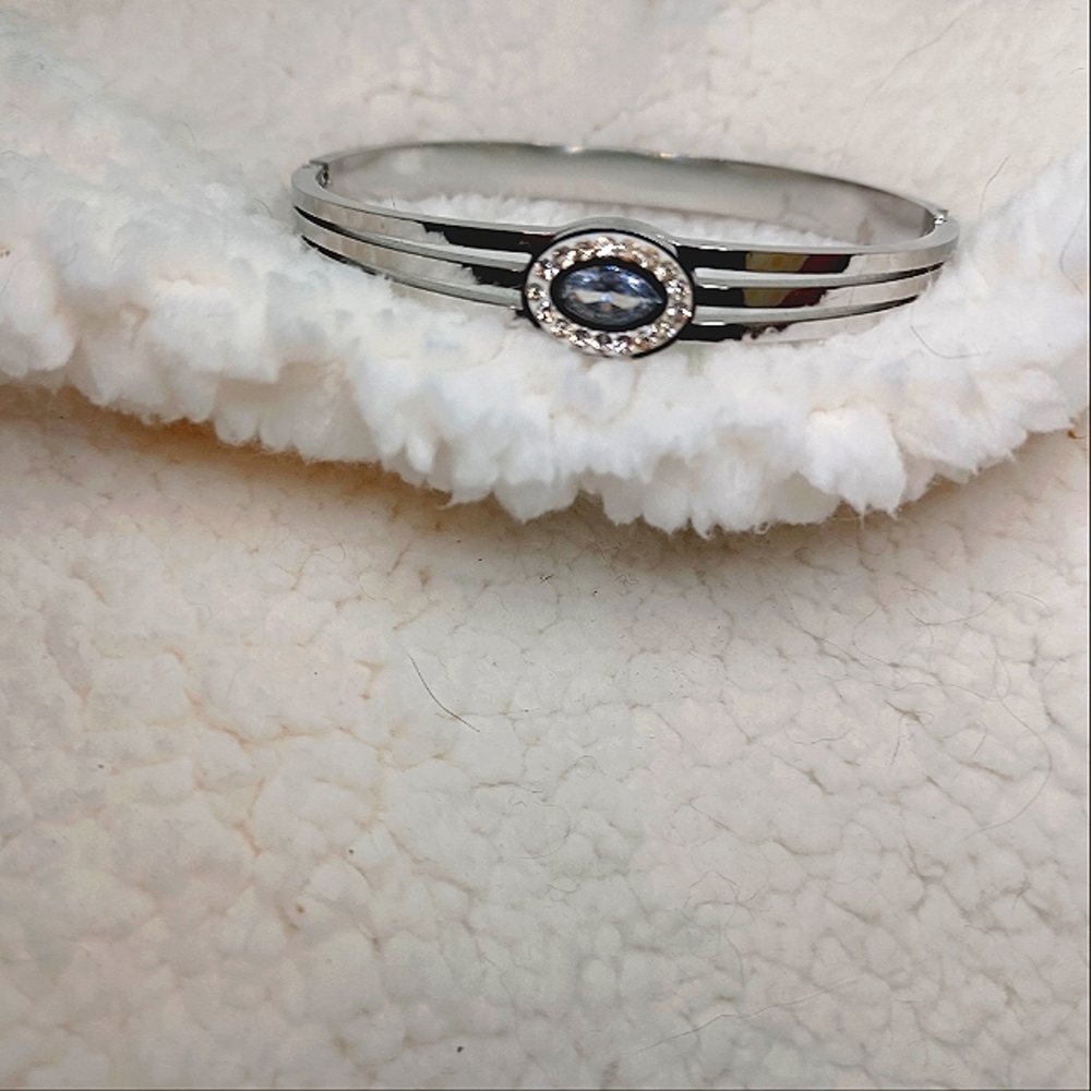 Silver and Light Blue Bracelet